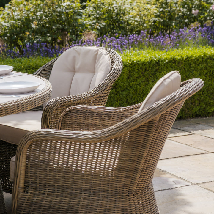Winchester 6 Seat Oval Dining Set with Heritage Chairs and Lazy Susan - Ceramic Top