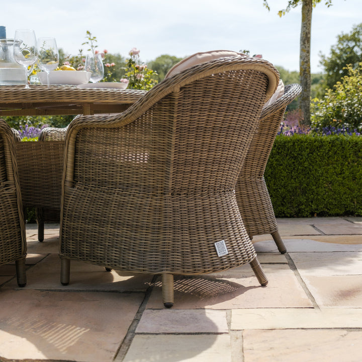 Winchester 8 Seat Round Dining Set with Heritage Chairs and Lazy Susan - Ceramic Top