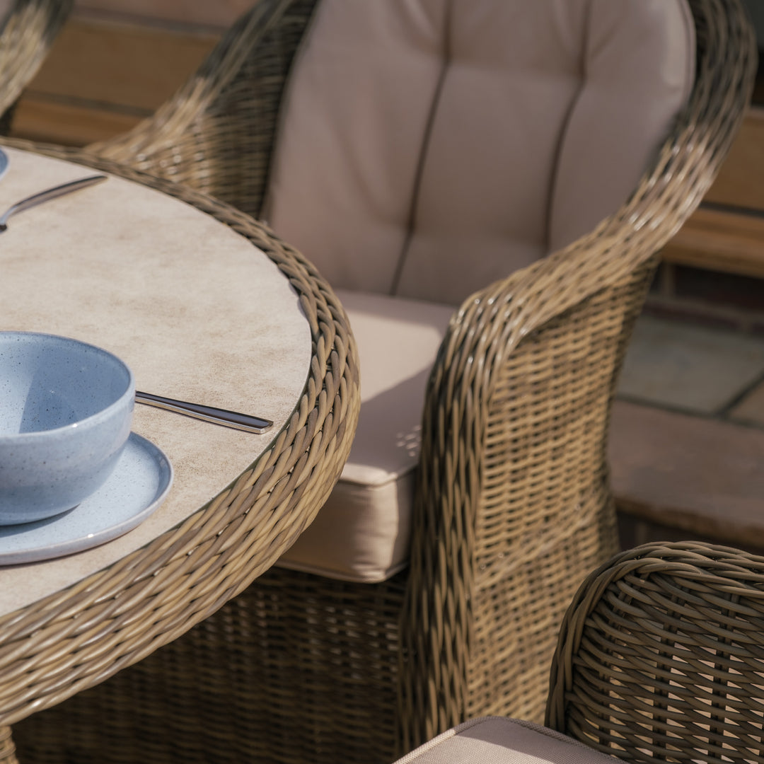 Winchester 8 Seat Oval Dining Set with Heritage Chairs and Lazy Susan - Ceramic Top