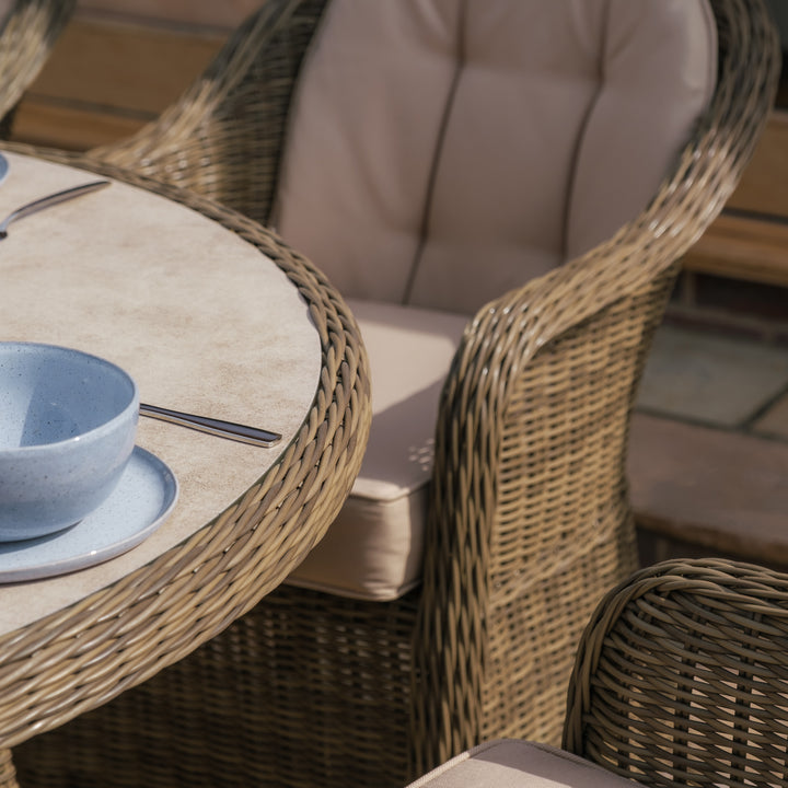 Winchester 8 Seat Oval Dining Set with Heritage Chairs and Lazy Susan - Ceramic Top