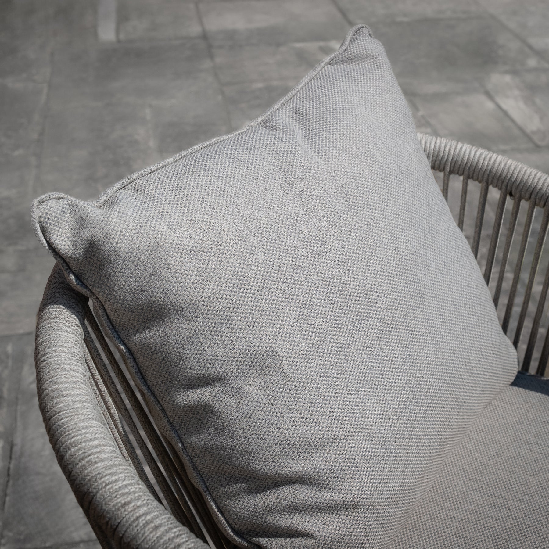 Maze - Maldives Rope Weave 6 Seat Oval Dining Set with Lazy Susan ...