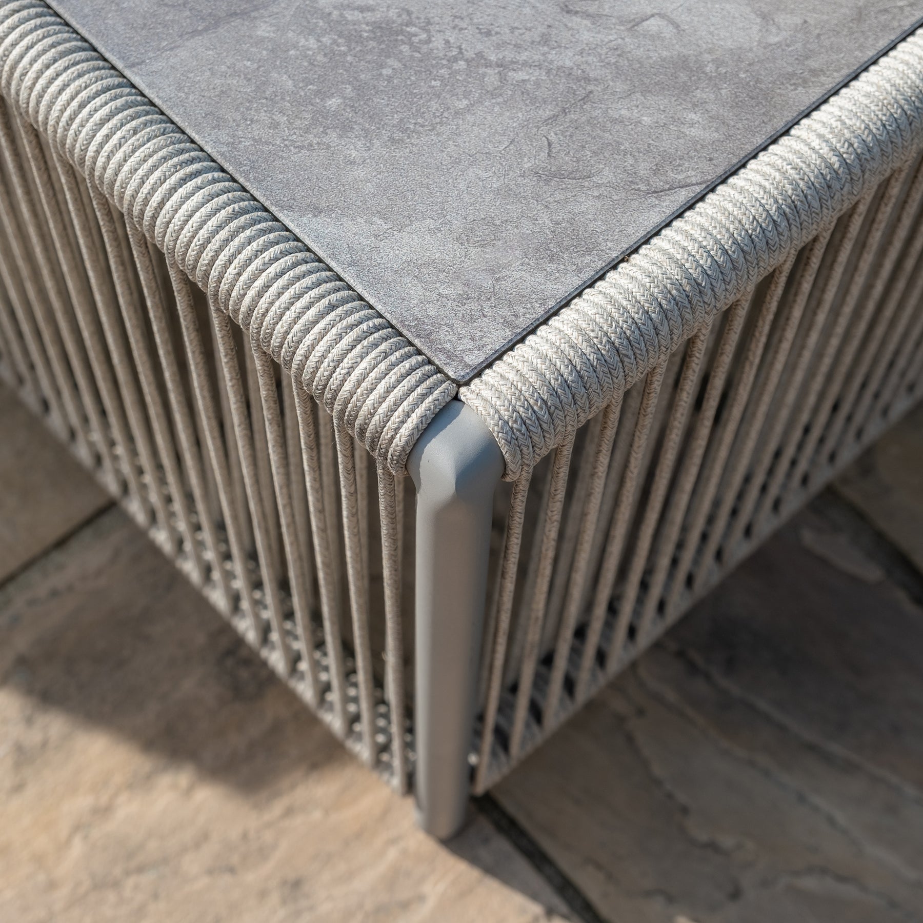 Maze - Maldives Rope Weave Large Corner Sofa Set with Square Coffee ...