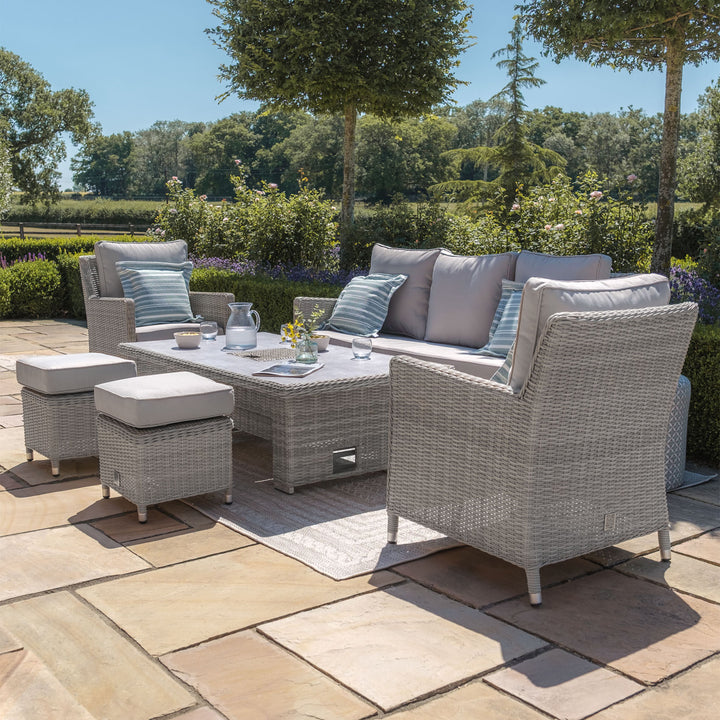 Oxford Sofa Dining Set with Ice Bucket and Rising Table  - Ceramic Top