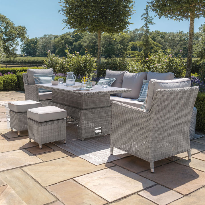 Oxford Sofa Dining Set with Ice Bucket and Rising Table  - Ceramic Top