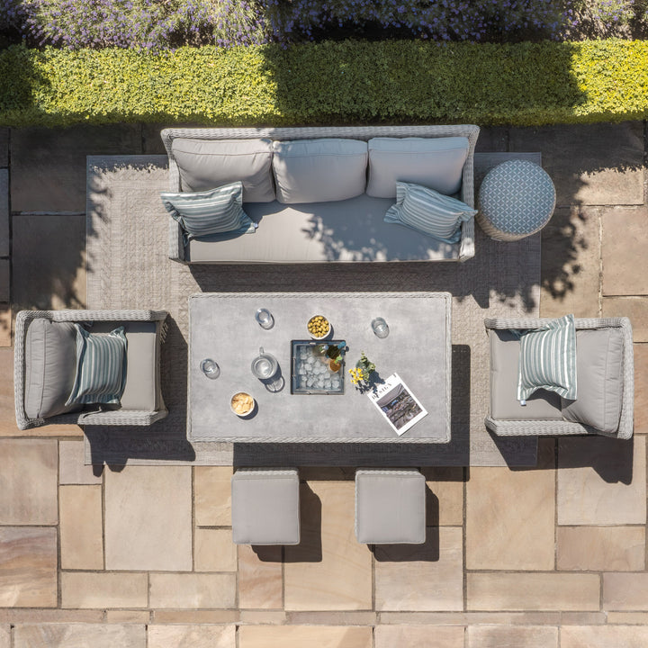 Oxford Sofa Dining Set with Ice Bucket and Rising Table  - Ceramic Top