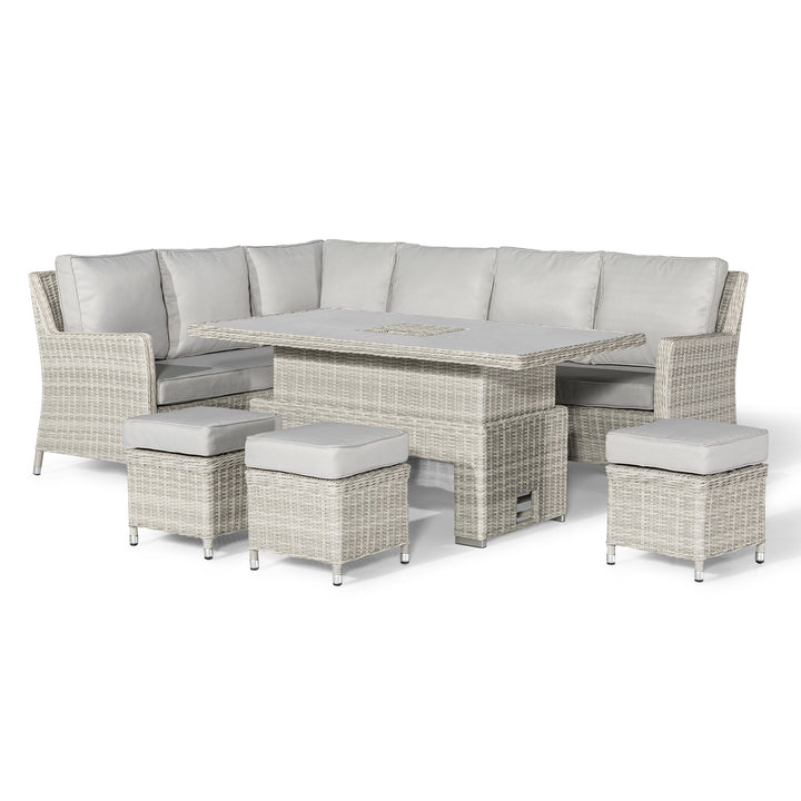 Oxford Corner Dining Set with Ice Bucket and Rising Table- Ceramic Top