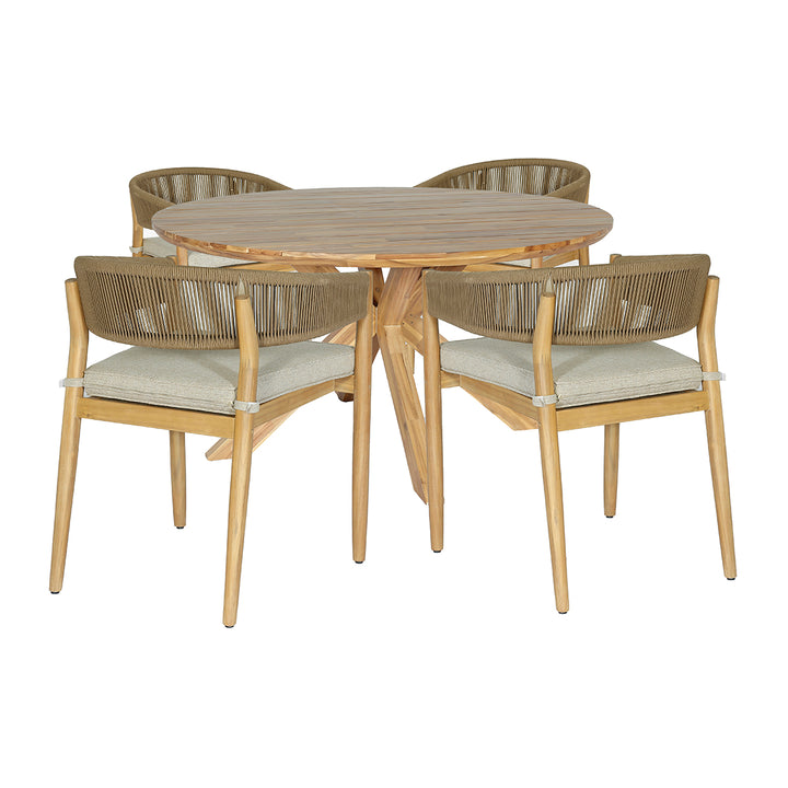 Porto 4 Seat Round Dining Set With 140cm Round Table
