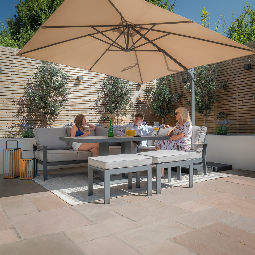 Vancouver Large Corner Dining Set With Rectangular Rising Table