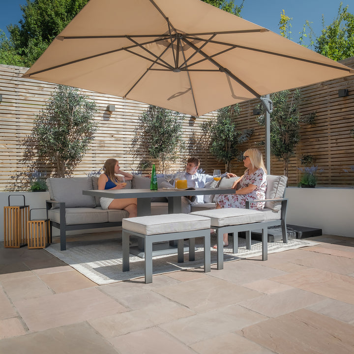 Vancouver Large Corner Dining Set With Rectangular Rising Table