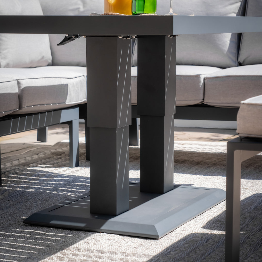 Vancouver Large Corner Dining Set With Rectangular Rising Table