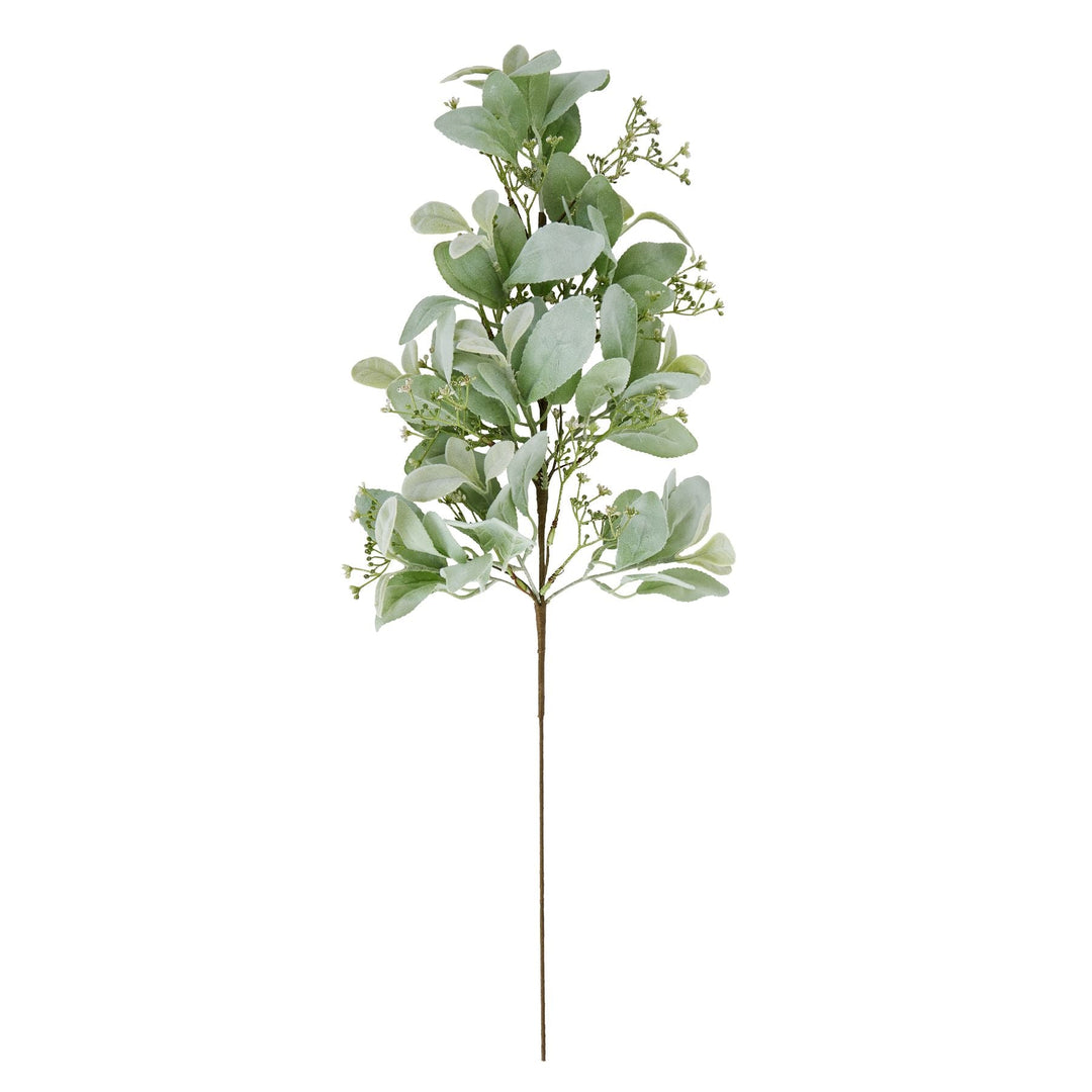 Large Winter Sprig With Lambs Ear And Wax Flower - Modern Rattan Ltd