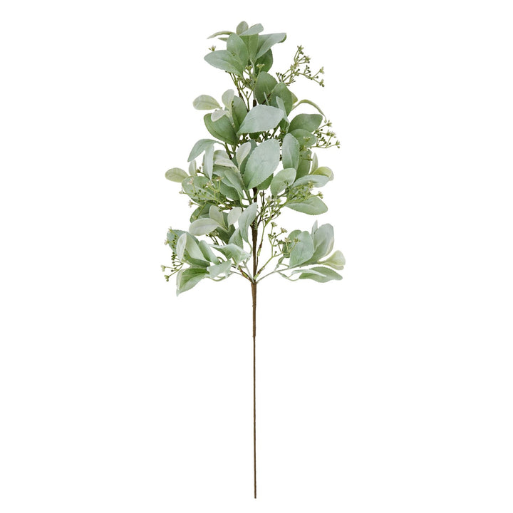 Large Winter Sprig With Lambs Ear And Wax Flower - Modern Rattan Ltd