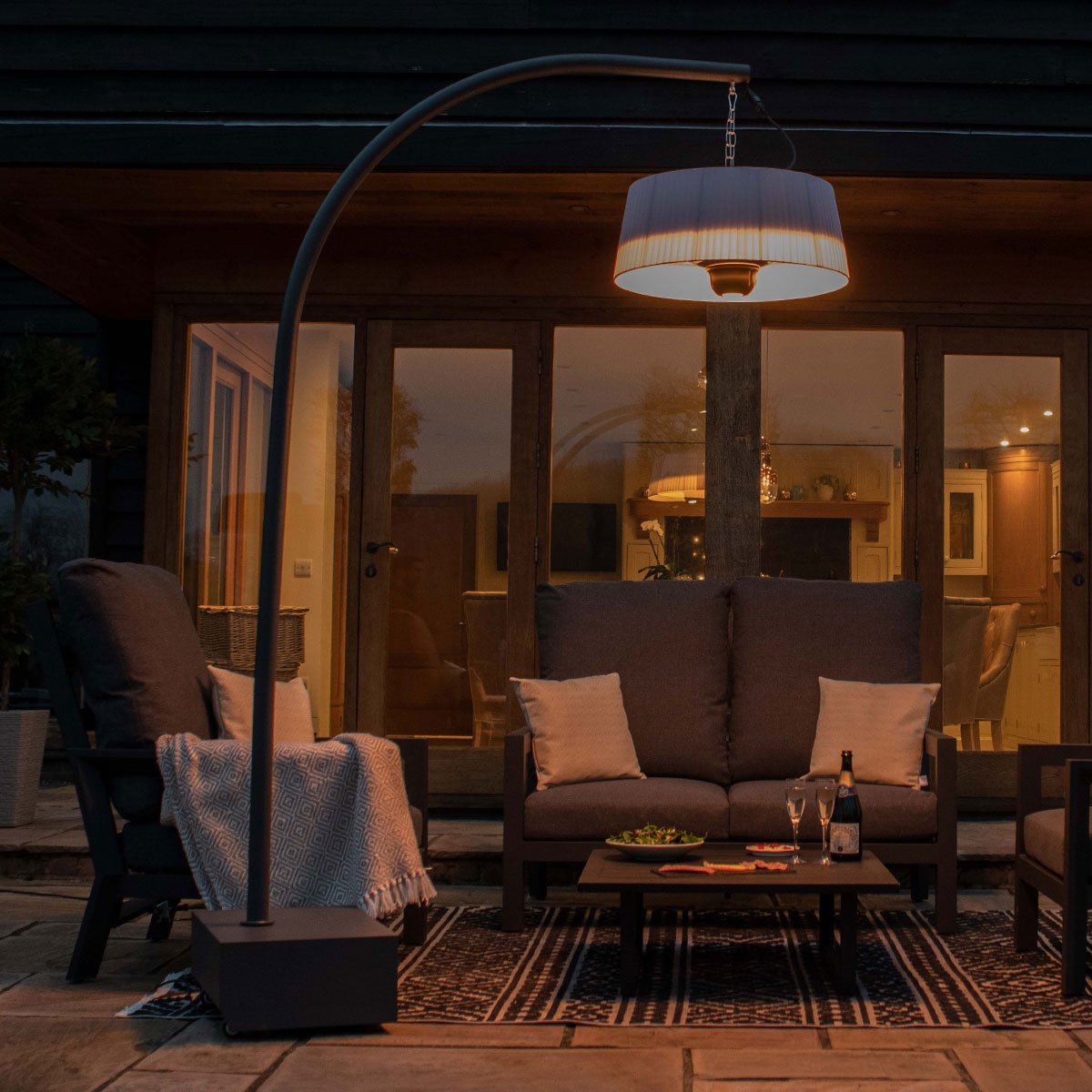 Maze 1800W Lyra Overhang Electric Patio Heater Modern Rattan Ltd