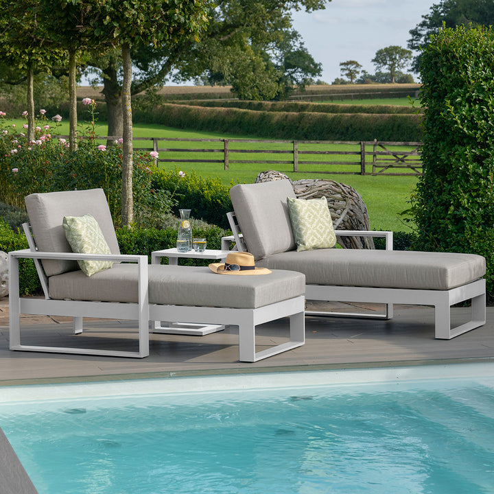 Maze -  Amalfi Double Sunlounger Set with Side Table