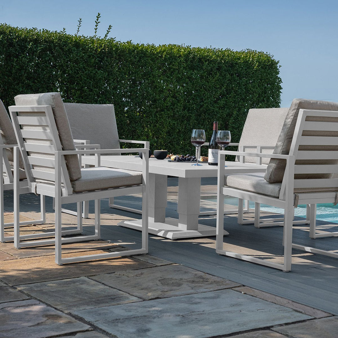 Amalfi 6 Seat Rectangular Dining Set with Rising Table - Modern Rattan