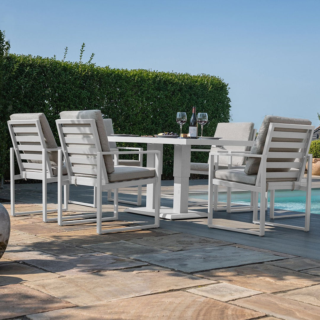 Amalfi 6 Seat Rectangular Dining Set with Rising Table - Modern Rattan