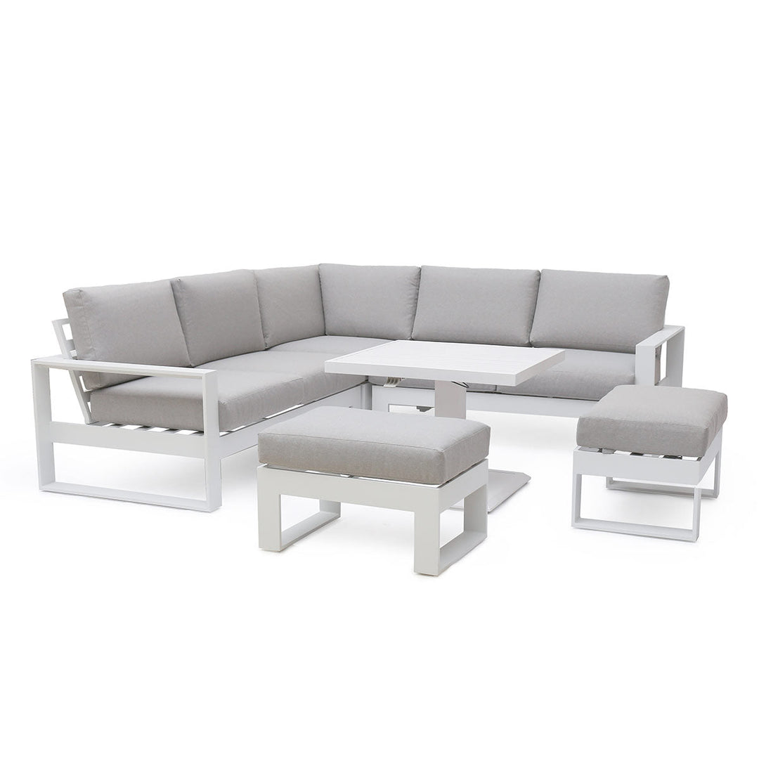Amalfi Small Corner Dining with Square Rising Table - Modern Rattan