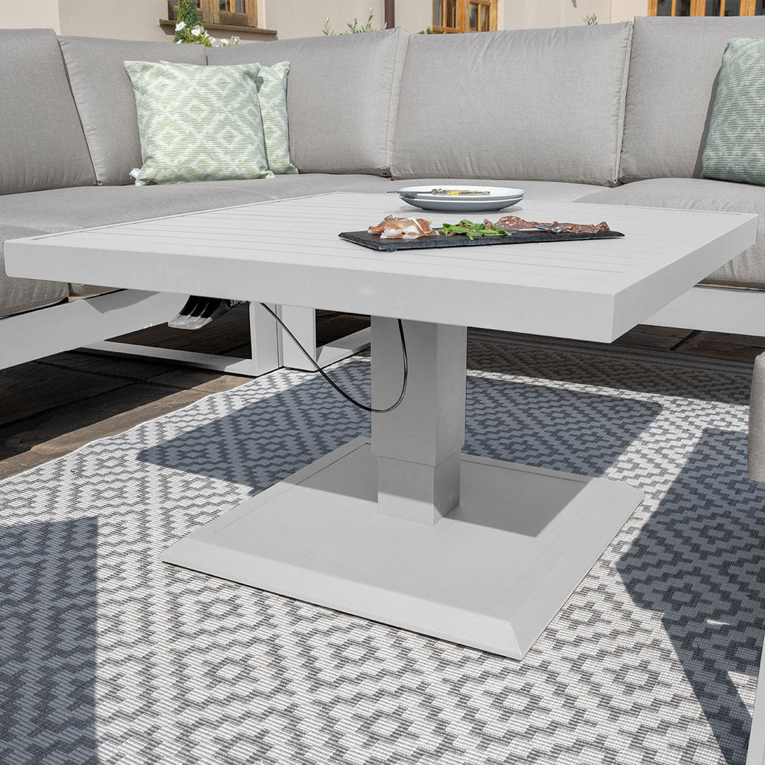 Amalfi Small Corner Dining with Square Rising Table - Modern Rattan