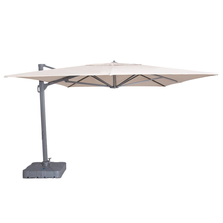 Artemis Cantilever Parasol 3m x 4m Rectangular - With LED Lights & Cover - Modern Rattan