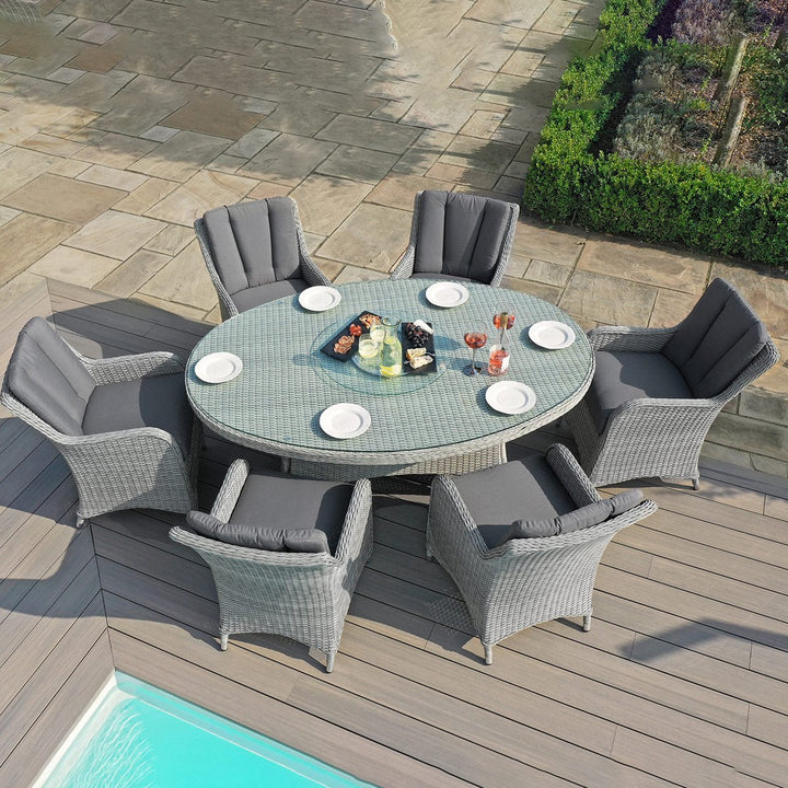 Ascot 6 Seat Oval Dining Set - Modern Rattan