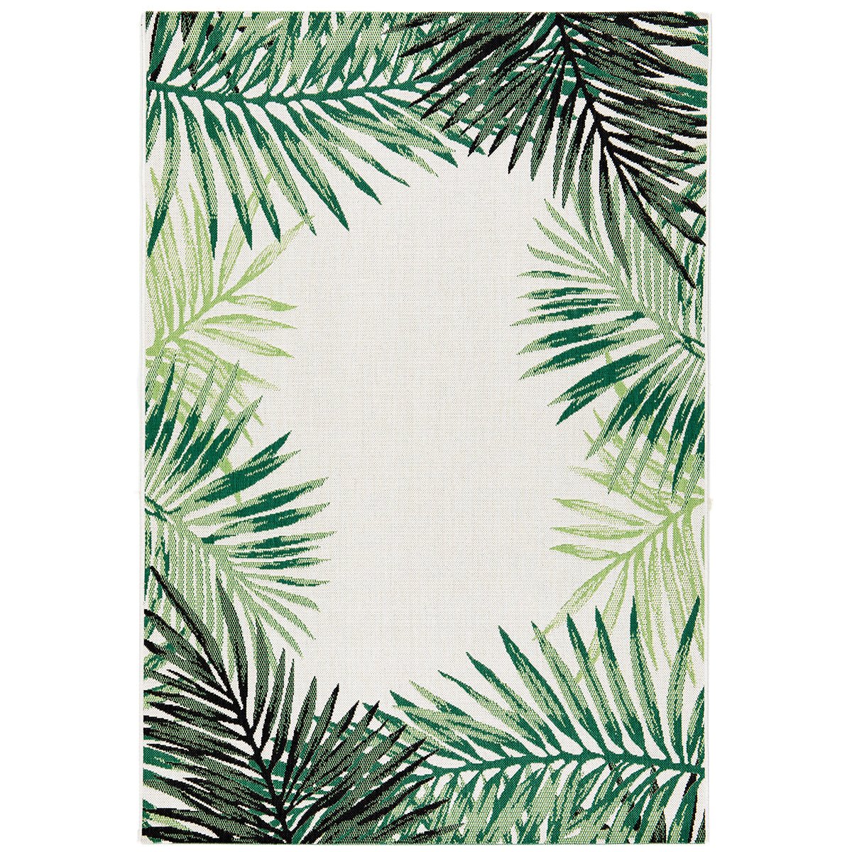 Maze - Botany Palm Leaf White Centre Outdoor Rug – Modern Rattan Ltd