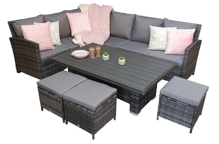 CHARLOTTE CORNER DINING SOFA WITH POLY WOOD LIFT TABLE – CHAR0309 - Modern Rattan