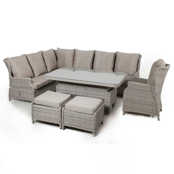 Cotswold Reclining Corner Dining with Rising Table & Reclining Chair - Modern Rattan