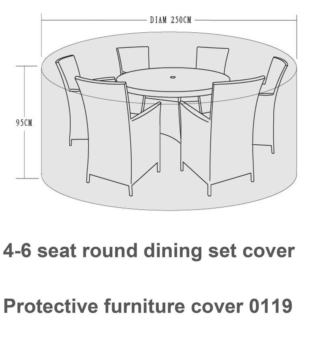 Cover 250cm diameter for 4-6 seater dining sets - COVE0119 - Modern Rattan