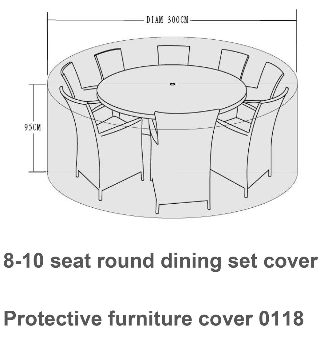 Cover 300cm diameter for 8-10 seater dining set - COVE0118 - Modern Rattan