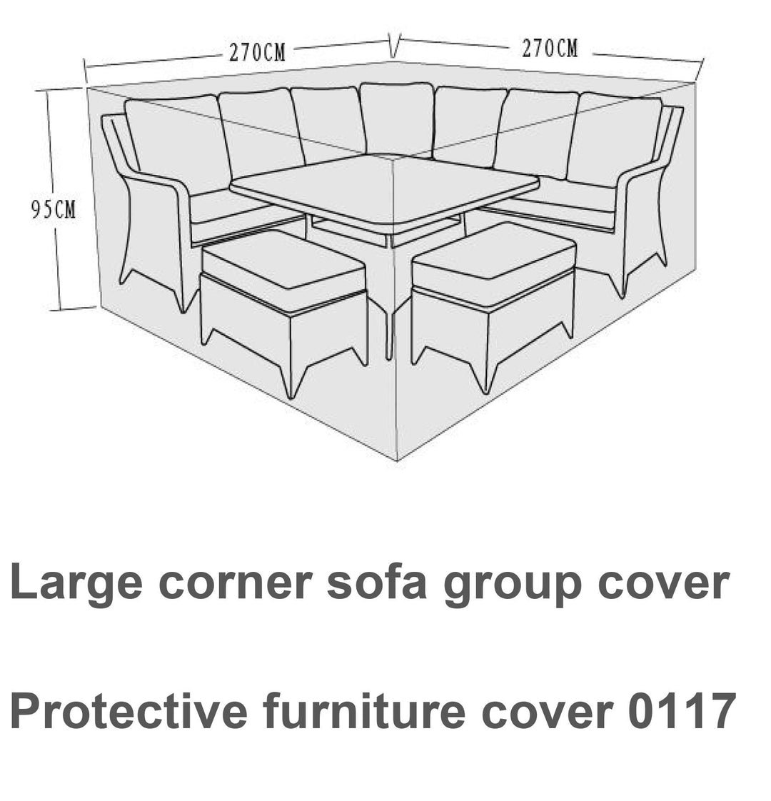 Cover Large corner sofa set cover Sarah/Constance/Jessica - COVE0117 - Modern Rattan