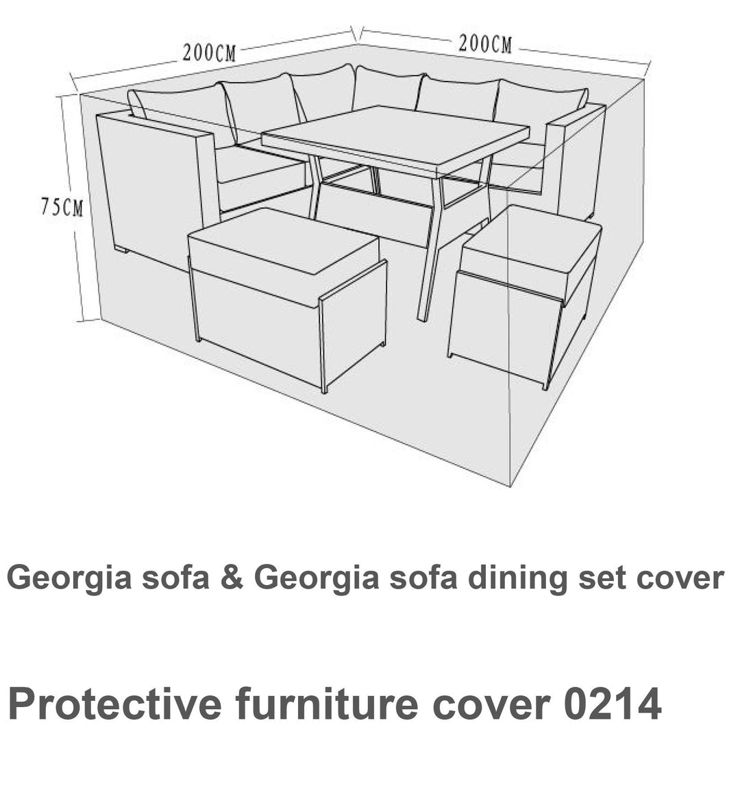 Cover To fit Georgia sets 200*200*75 - COVE0214 - Modern Rattan