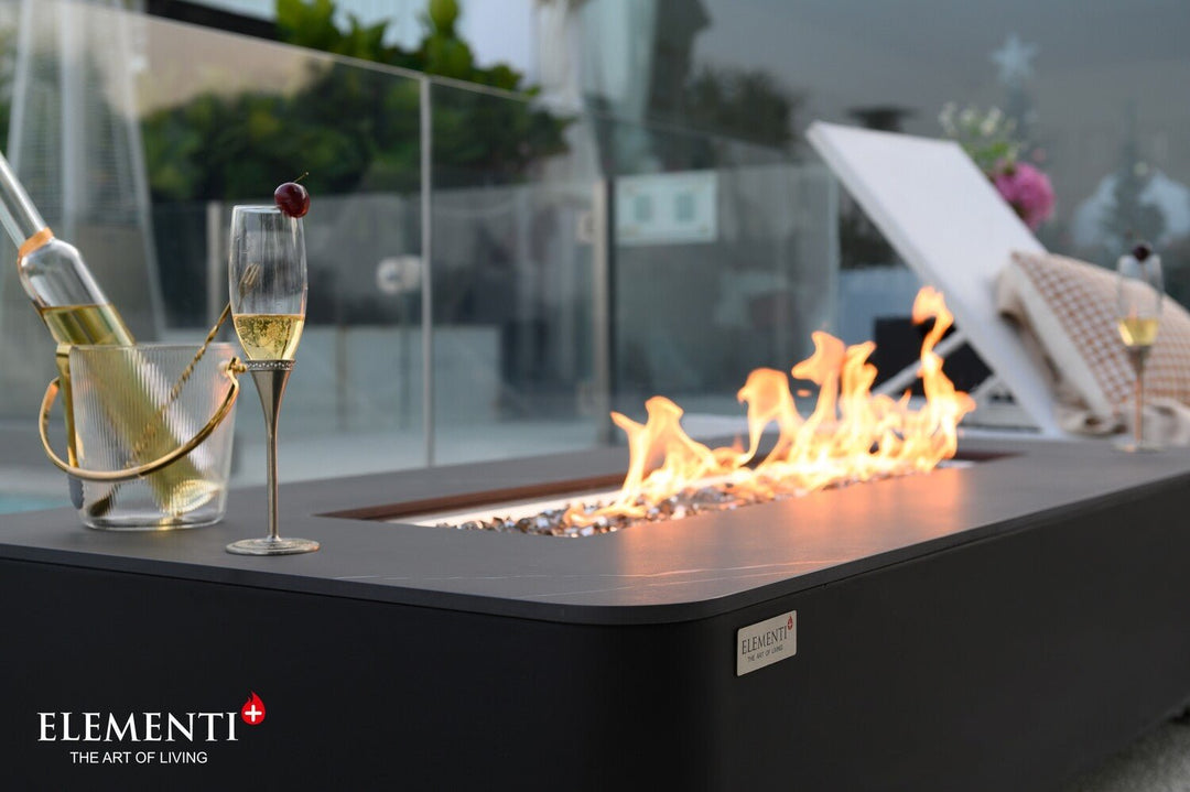 Elementi - Valencia Porcelain Fire Table LPG - Modern Rattan