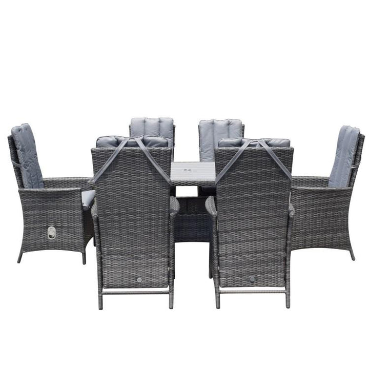 EMILY 6 Seater Rectangular dining Set with Polywood top - Modern Rattan