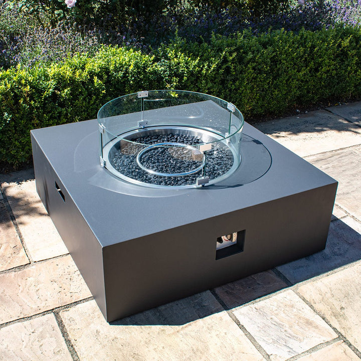 Fire Pit Coffee Table 100cm x 100cm Square - Modern Rattan
