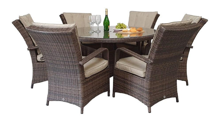 FLORENCE Pair of Dining Chairs Brown - Modern Rattan
