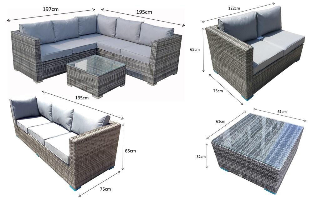 Georgia Square Rattan Corner Sofa – Grey Weave– GEOR0055 – Modern ...