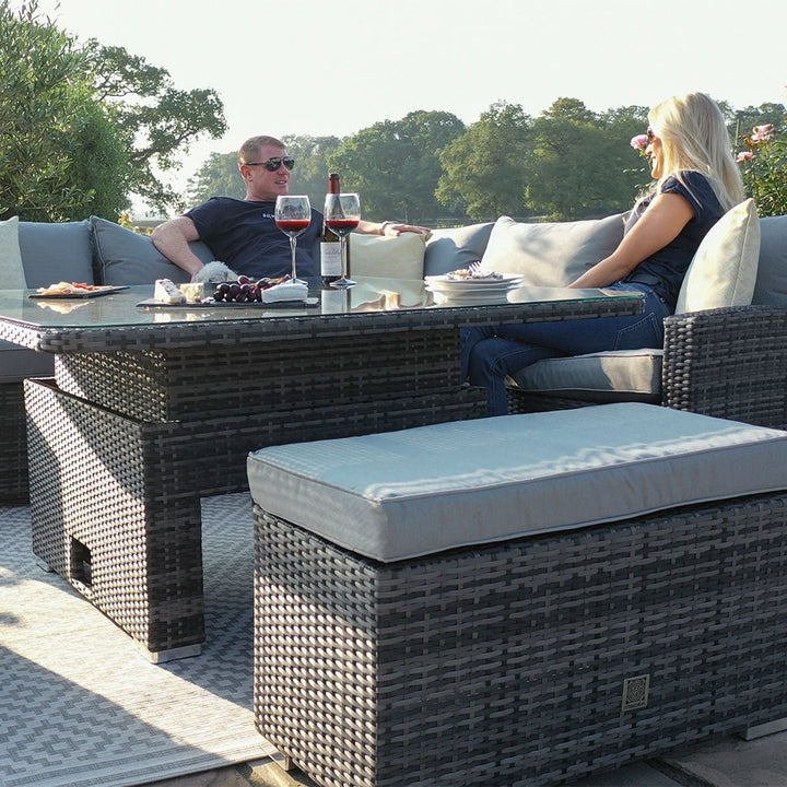 Kingston Corner Deluxe with Rising Table - Modern Rattan