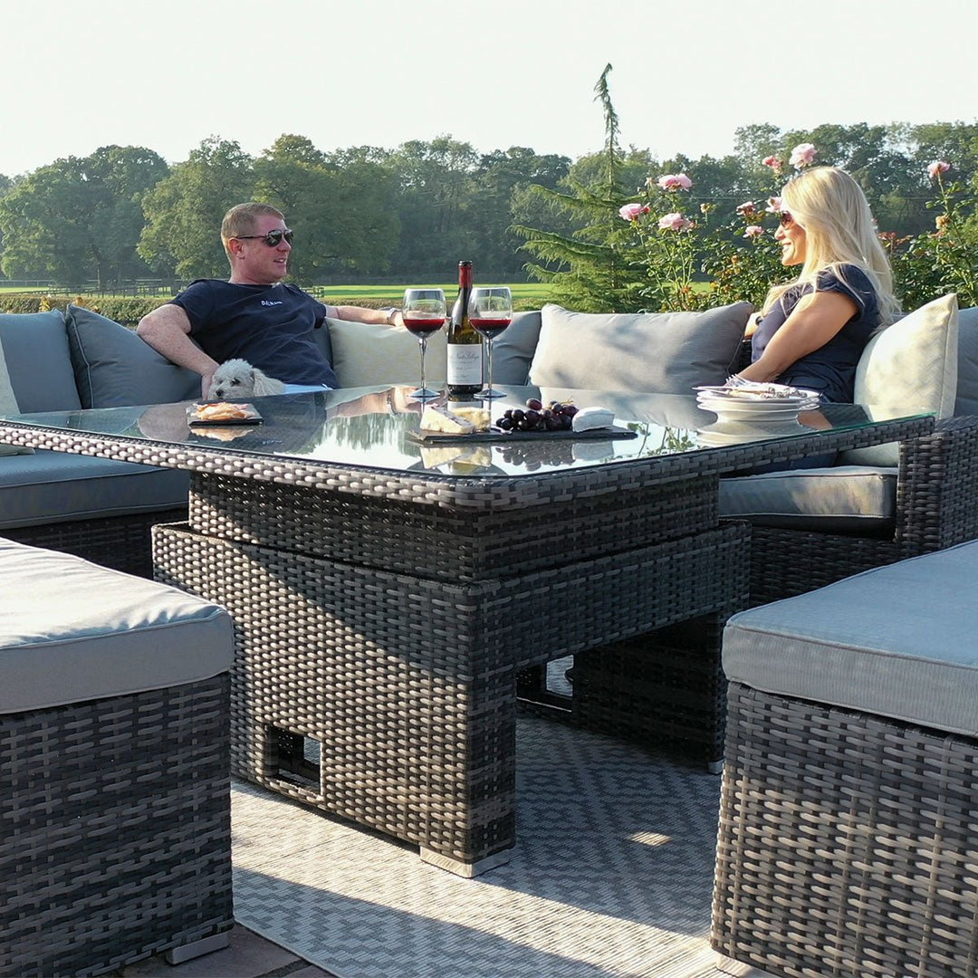Kingston Corner Deluxe with Rising Table - Modern Rattan