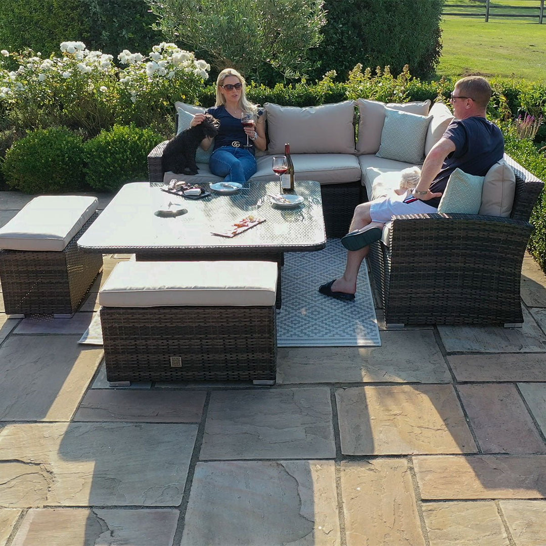 Kingston Corner Deluxe with Rising Table - Modern Rattan