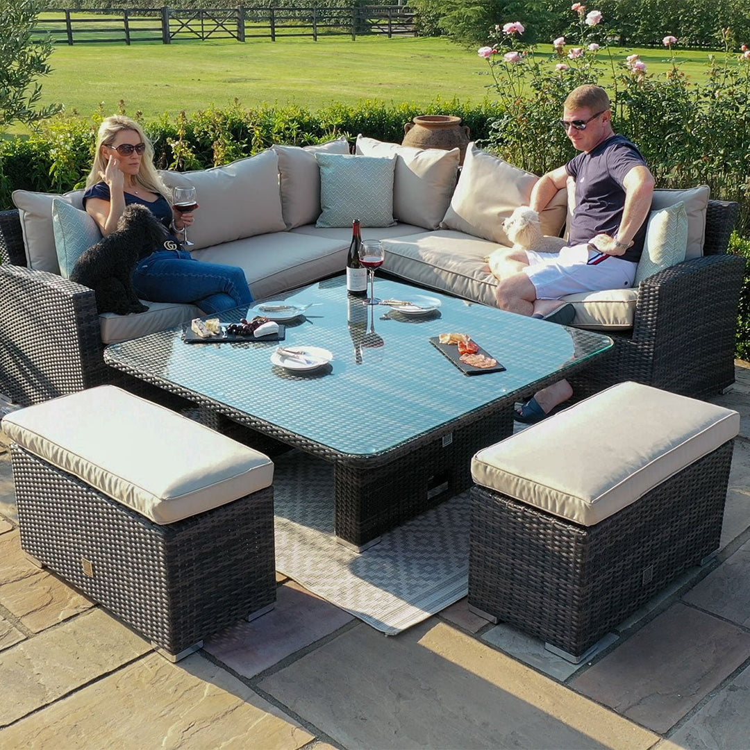 Kingston Corner Deluxe with Rising Table - Modern Rattan