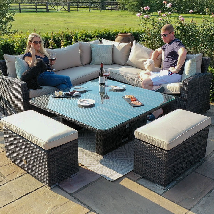 Kingston Corner Deluxe with Rising Table - Modern Rattan