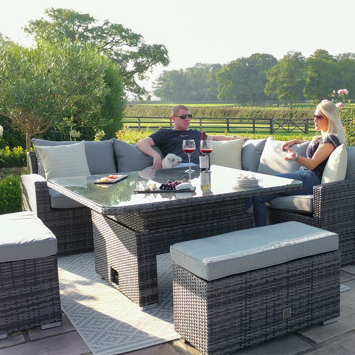 Kingston Corner Deluxe with Rising Table - Modern Rattan