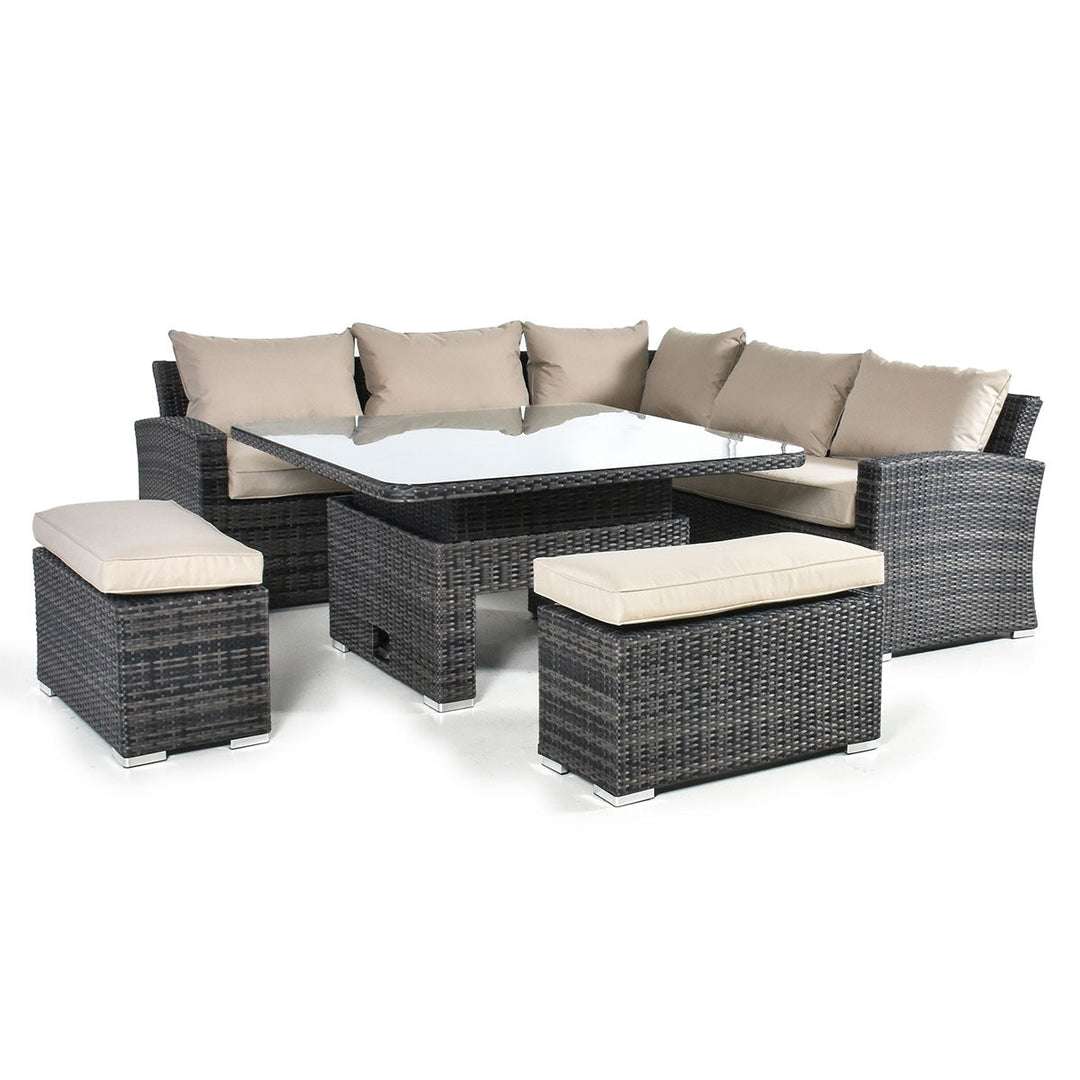 Kingston Corner Deluxe with Rising Table - Modern Rattan