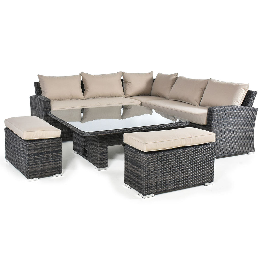 Kingston Corner Deluxe with Rising Table - Modern Rattan