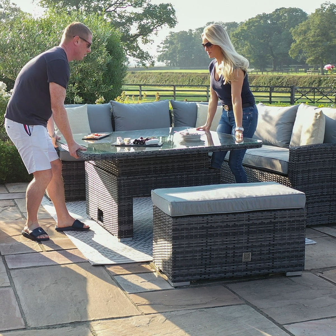 Kingston Corner Deluxe with Rising Table - Modern Rattan