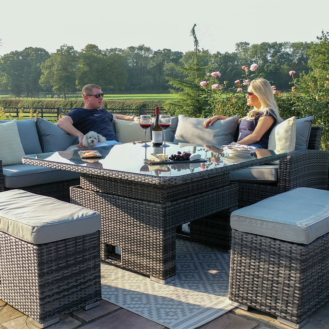 Kingston Corner Deluxe with Rising Table - Modern Rattan