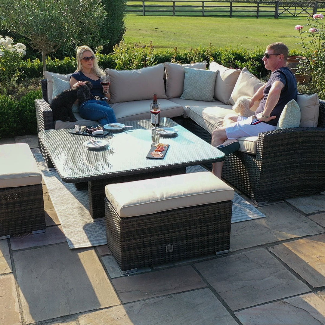 Kingston Corner Deluxe with Rising Table - Modern Rattan