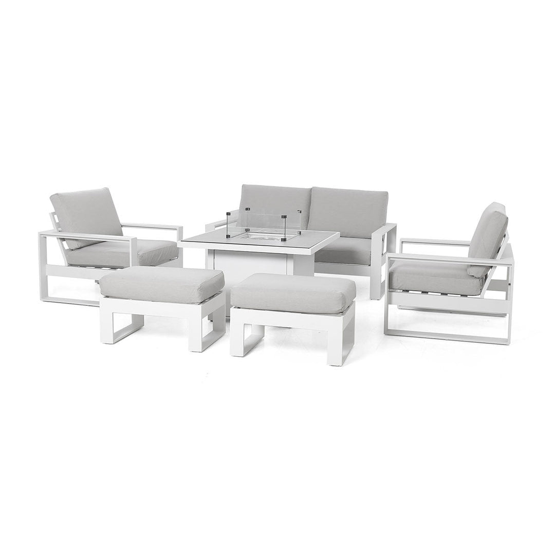 Maze - Amalfi 2 Seat Sofa Dining Set with Square Fire Pit Table - Modern Rattan