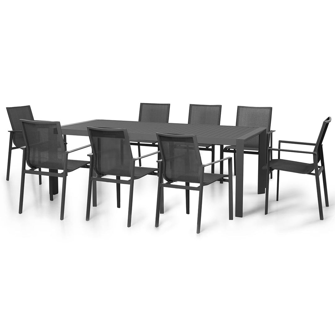 Maze - New York 8 Seat Rectangular Dining Set - Modern Rattan