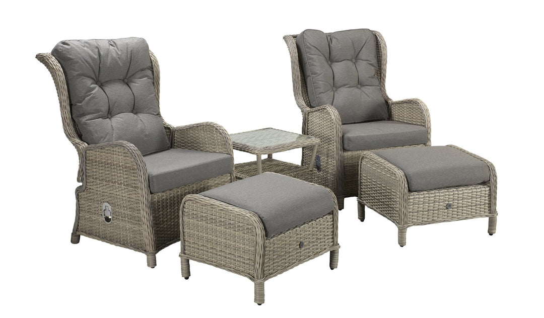 MEGHAN -Five piece Reclining lounge set - MEGH0298 - Modern Rattan